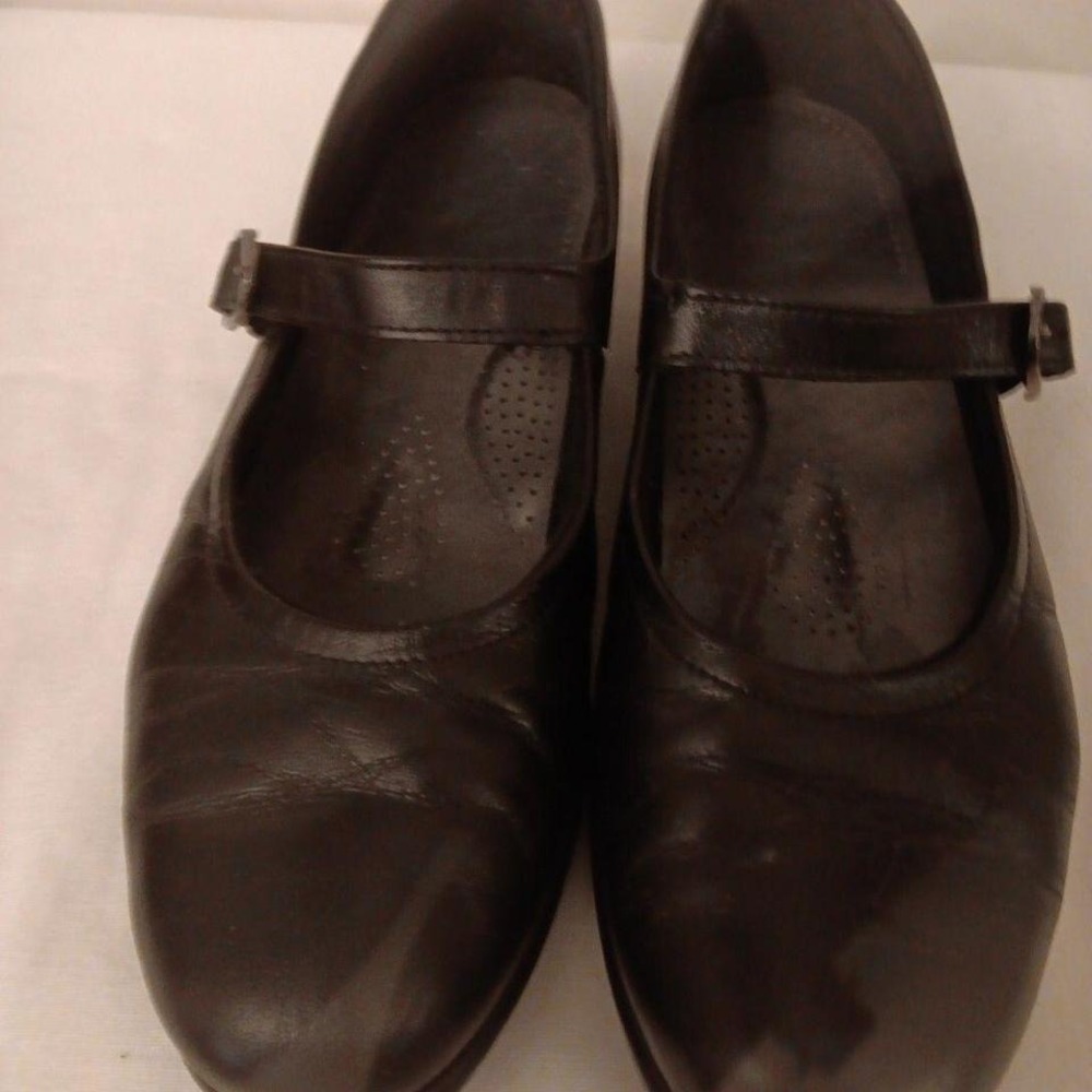 SAS Mary Jane Loafers Womens Sz 9 Black Leather